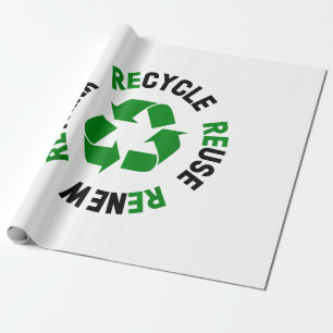 Recycle Reuse Renew Rethink Earth Day Environmenta Wrapping Paper