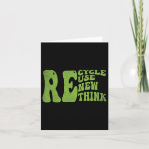 Recycle Reuse Renew Rethink Retro Groovy Earth Day Card