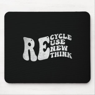 Recycle Reuse Renew Rethink Retro Groovy Earth Day Mouse Pad