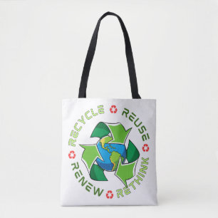 Recycle, Reuse, Renew, Rethink. Save Planet Earth Tote Bag