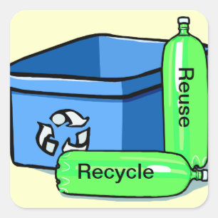 Recycle Reuse Square Sticker