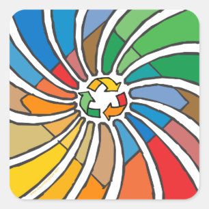 Recycle Sign Art Square Sticker