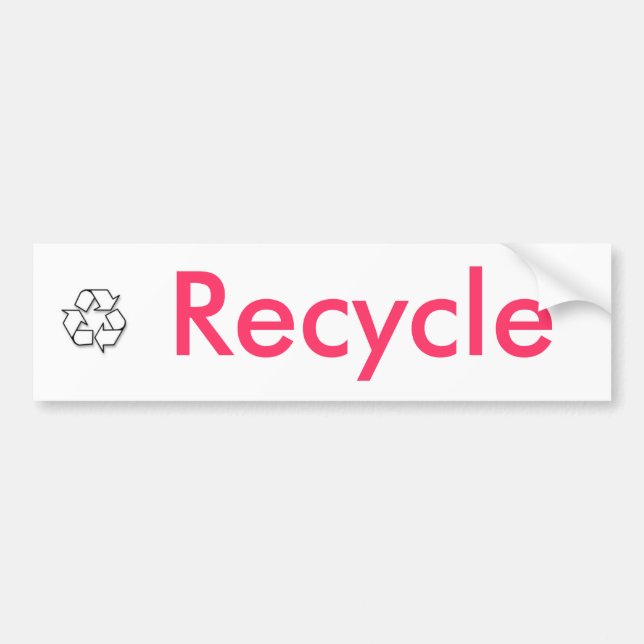 recycle sign, Recycle Bumper Sticker (Front)