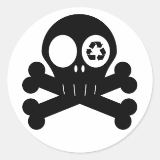 recycle skull sticker