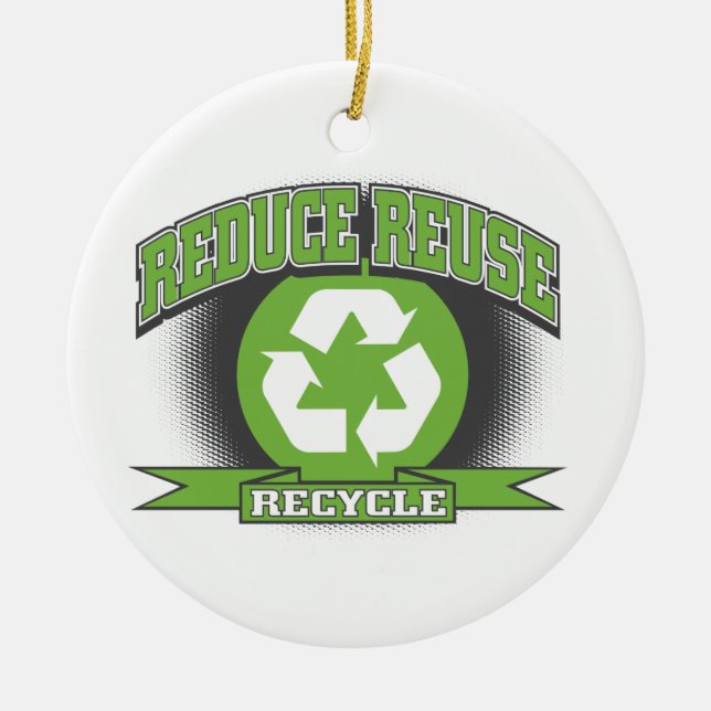 Recycle Sport Style Ceramic Tree Decoration (Front)