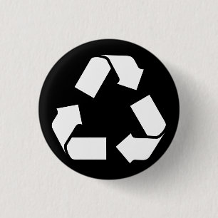 RECYCLE SYMBOL 3 CM ROUND BADGE