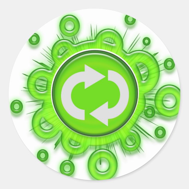 Recycle Symbol Classic Round Sticker (Front)