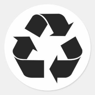 recycle symbol classic round sticker