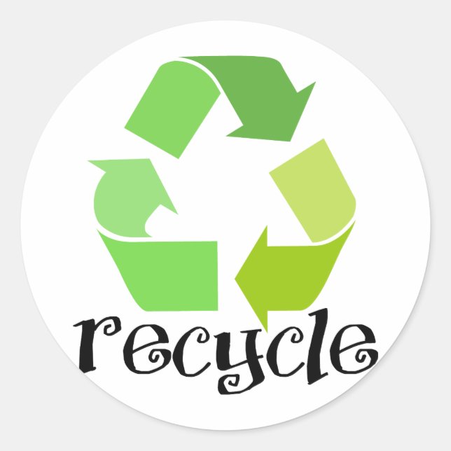 Recycle Symbol! Classic Round Sticker (Front)