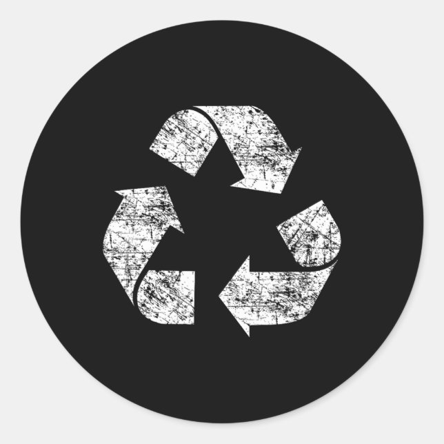 Recycle Symbol Distressed Earth Day Environment Gi Classic Round Sticker (Front)