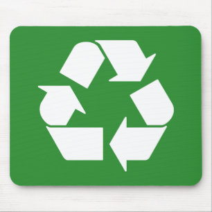 Recycle Symbol on Green Mouse Pad