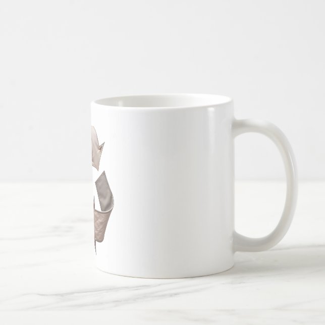 Recycle Symbol on White Coffee Mug (Right)