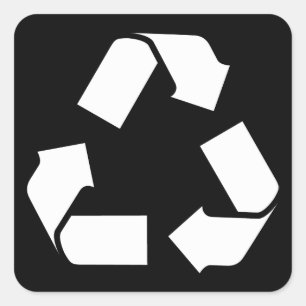 RECYCLE SYMBOL SQUARE STICKER