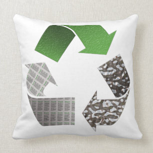 Recycle Symbol Throw Pillow