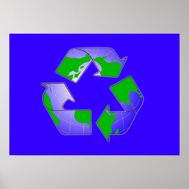 Recycle Symbol with Earth Poster (Front)