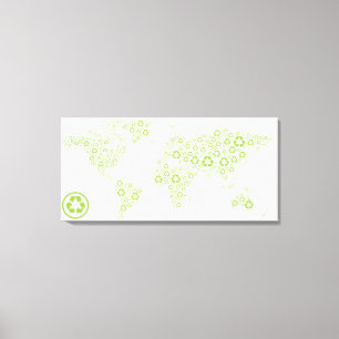 Recycle symbols used to create the planet canvas print