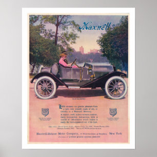 RECYCLED ART: AUTOMOBILE ADVERTISING C.1915 POSTER