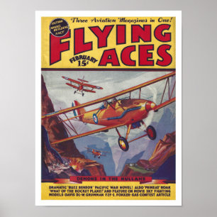 RECYCLED ART: FLYING ACES ILLUSTRATED COVER  POSTER