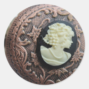Recycled Cameo Classic Round Sticker