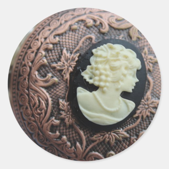 Recycled Cameo Classic Round Sticker (Front)