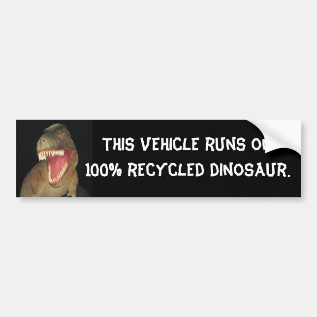 Recycled Dinosaur Bumper Sticker (Front)