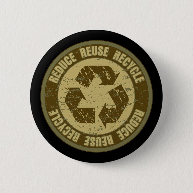 Recycled Grunge 6 Cm Round Badge (Front)