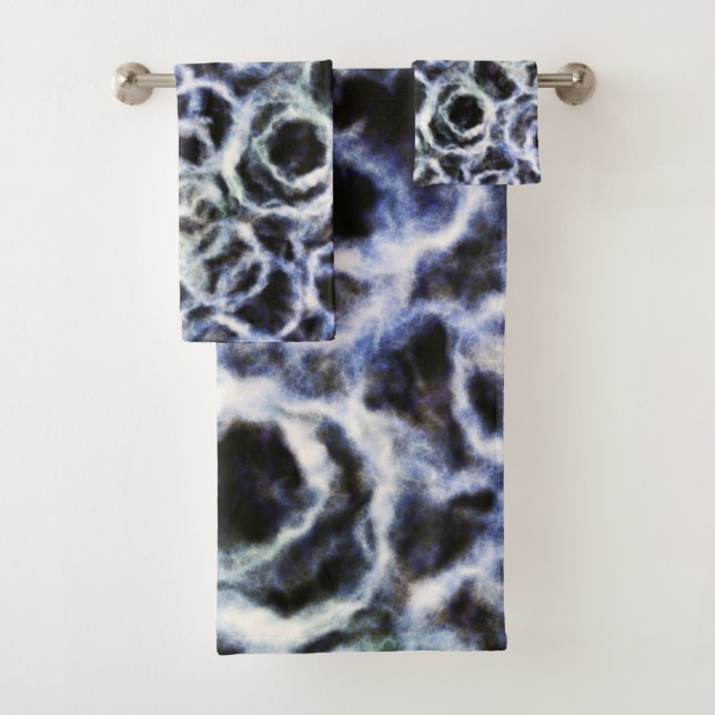 recycled indigo shibori : bath towel set (Insitu)