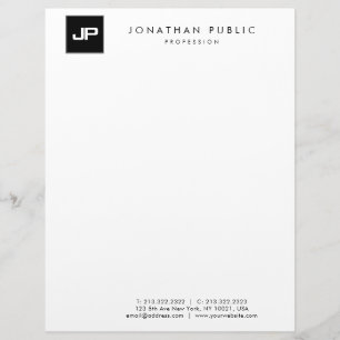 Recycled Monogram Minimalist Template Elegant Custom Letterhead
