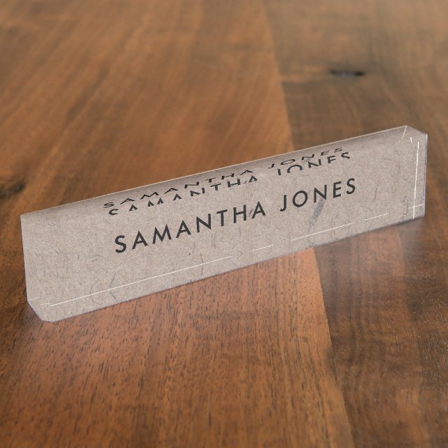 Recycled Paper Rustic Personalised Nameplate (Side)