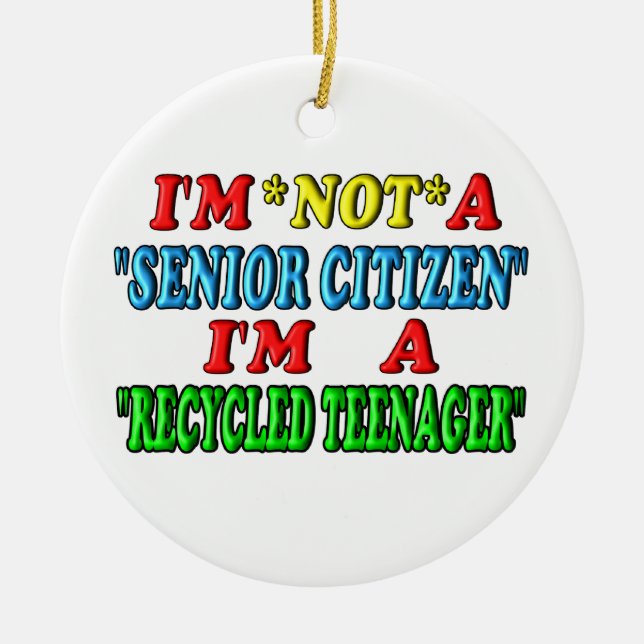 Recycled Teenager Ceramic Tree Decoration (Front)