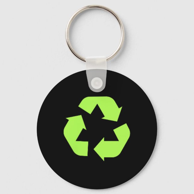 Recycles Earth Environmental Sustainability Recycl Key Ring (Front)