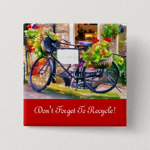 RECYCLING 15 CM SQUARE BADGE