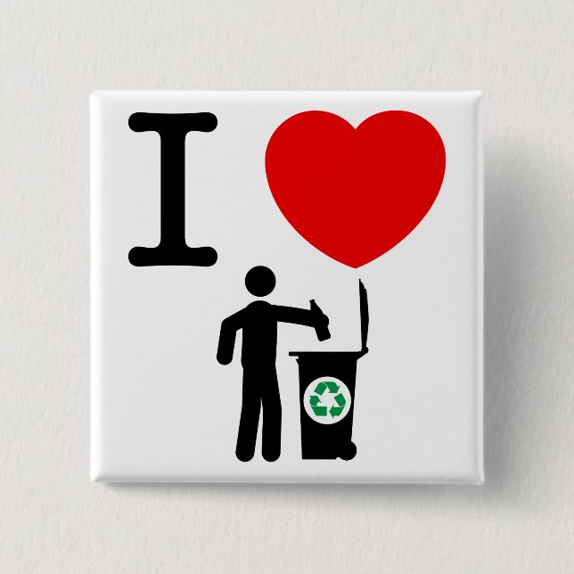 Recycling 15 Cm Square Badge (Front)