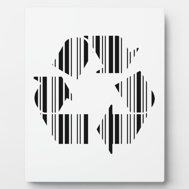 RECYCLING BAR CODE Recycle Barcode Pattern Design Plaque (Front)