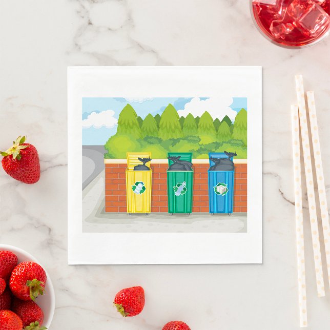 Recycling Bins Garbage Trash Napkins (Creator Uploaded)