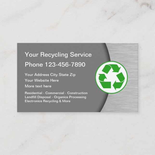 Recycling Business Cards Unique Online Template (Front)