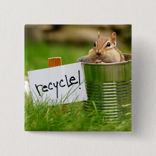 Recycling Chipmunk Button