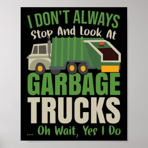 Recycling Day Kids Funny Garge Truck Toddler Recyc Poster