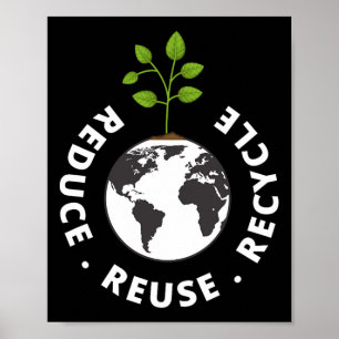 Recycling Earth Day Gift Environment Reduce Reuse Poster