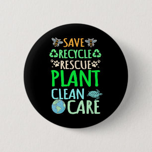 Recycling Environmentalist Recycle Earth Day Rescu 6 Cm Round Badge
