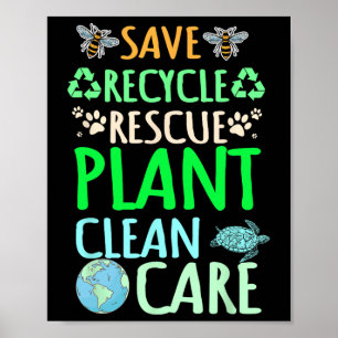 Recycling Environmentalist Recycle Earth Day Rescu Poster