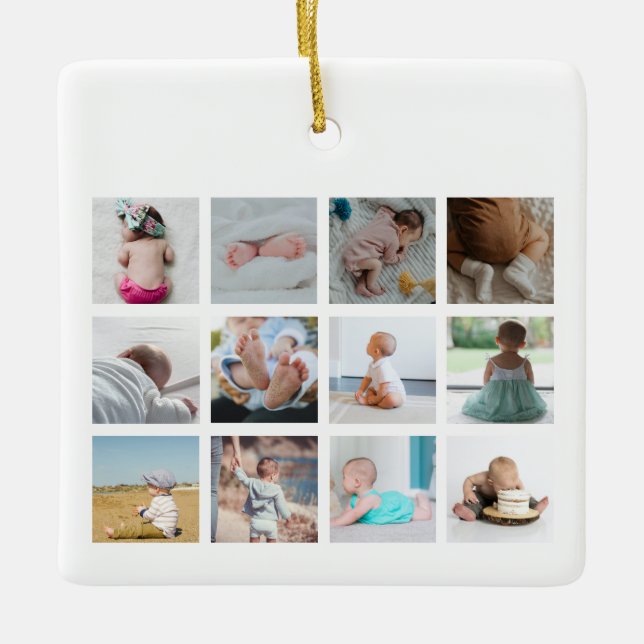 Recycling Garbage Truck Baby Boy 1st Year Photos Ceramic Ornament (Front)