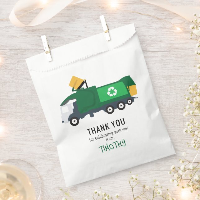 Recycling Garbage Truck Birthday  Party Favour Bags (Clipped)