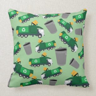 Recycling Garbage Truck Pattern Cushion