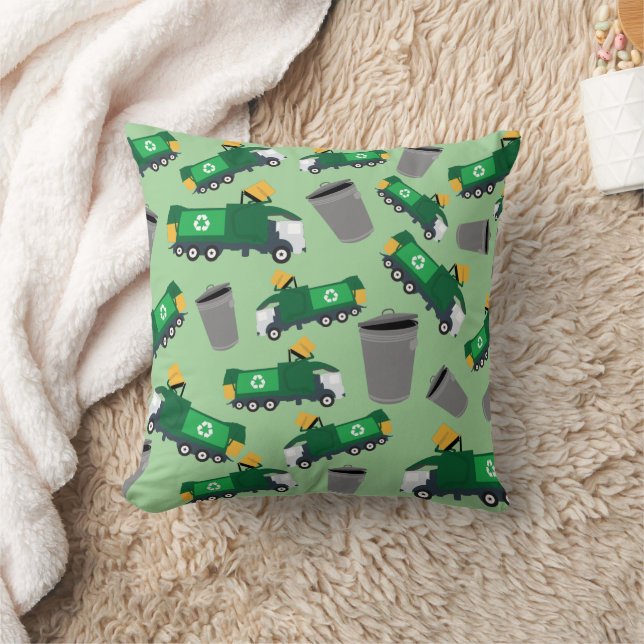 Recycling Garbage Truck Pattern Cushion (Blanket)