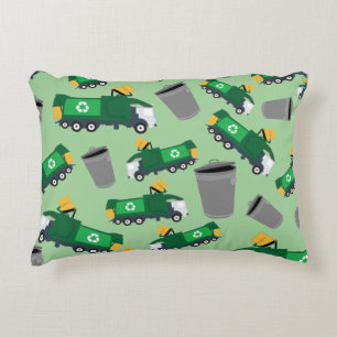 Recycling Garbage Truck Pattern Decorative Cushion