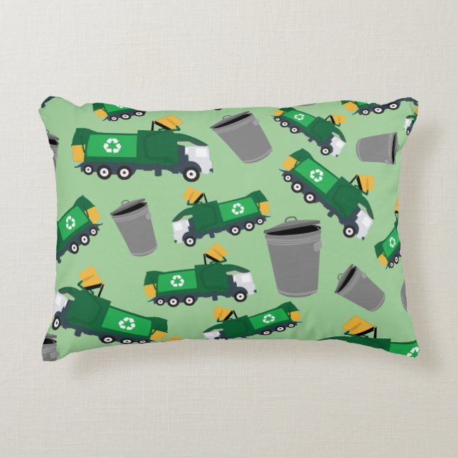 Recycling Garbage Truck Pattern Decorative Cushion (Front)