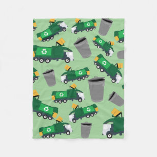 Recycling Garbage Truck Pattern Fleece Blanket