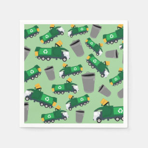 Recycling Garbage Truck Pattern Napkin