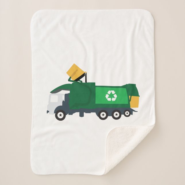 Recycling Garbage Truck Sherpa Blanket (Front)
